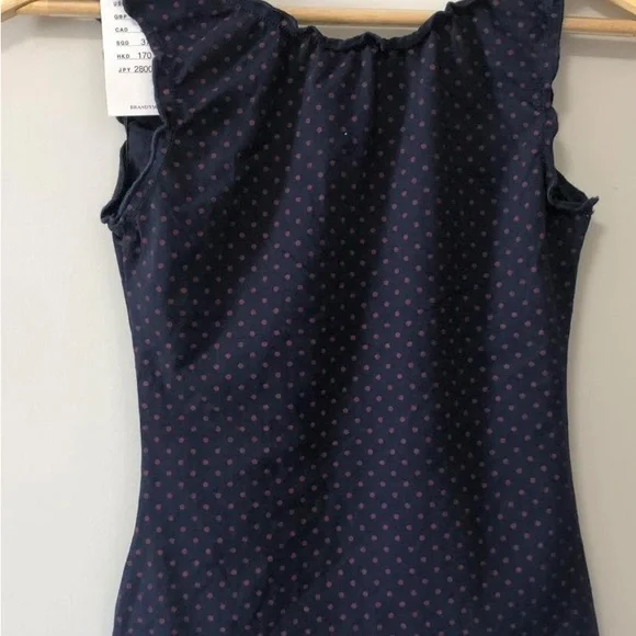 Brandy Melville MALENA POLKA DOT TOP Navy Red NWT - Picture 4 of 5